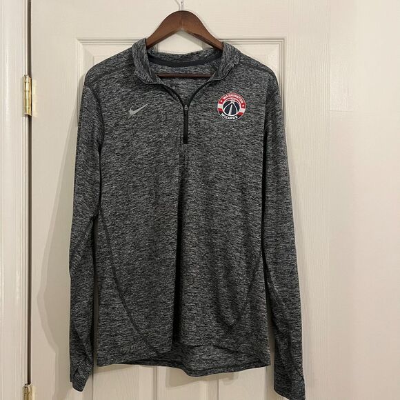 Washington Wizards Nike Dri-Fit Quarter Zip Long Sleeve - Grey Heather - Size M - Picture 1 of 4